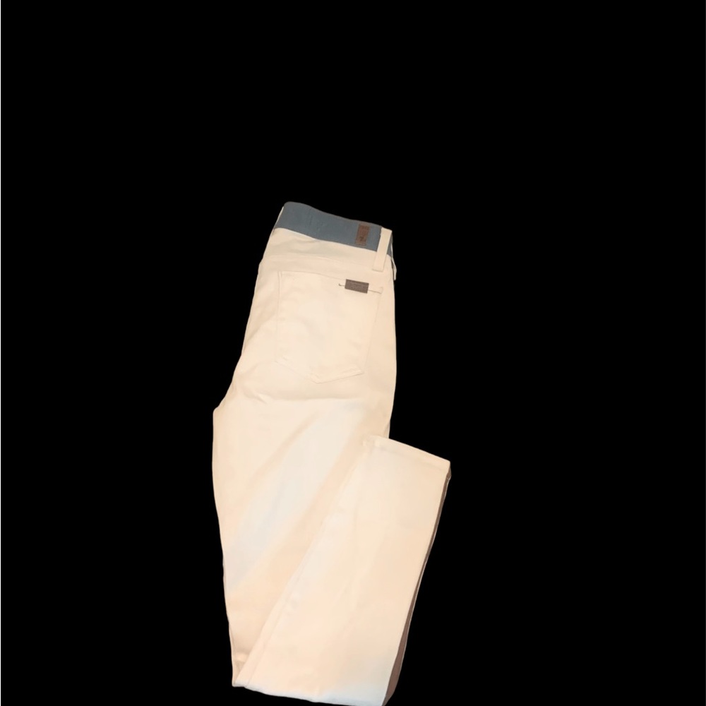 Women’s White Jeans w/brown leather sides